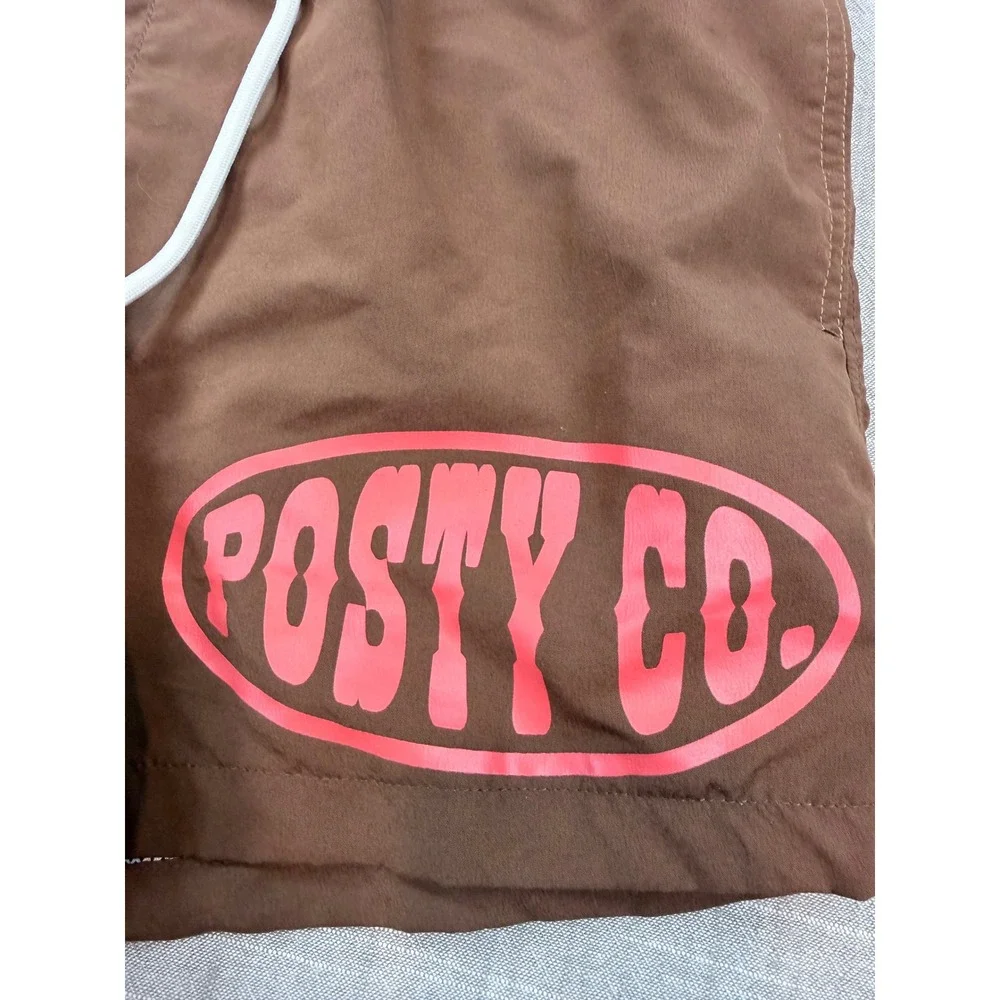 Post Malone F-1 Trillion Country Album Swim Shorts Brown Posty Co Small